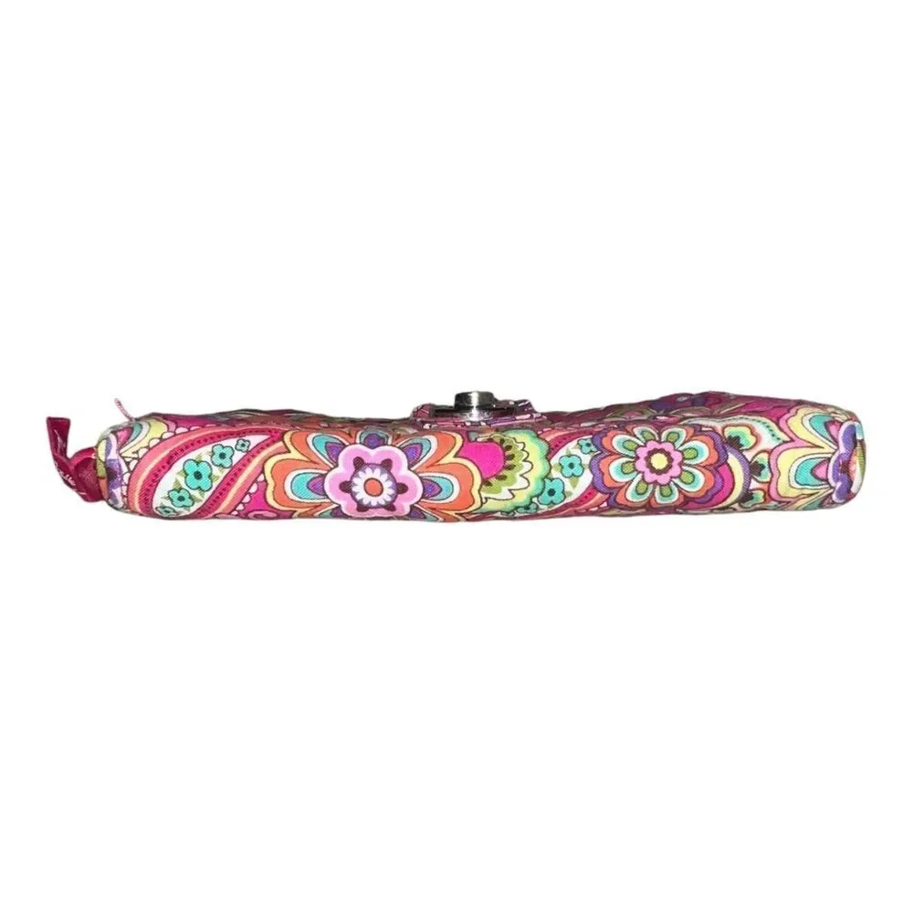 Vera Bradley Pink Swirls Turn Lock Wallet Floral Breast Cancer Pattern EUC - Picture 3 of 5